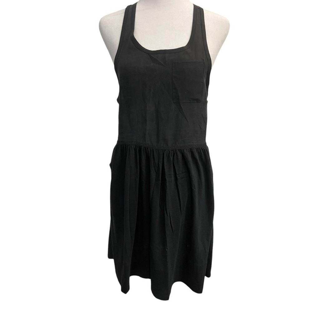 Silk And Cotton Black Sleeveless Dress